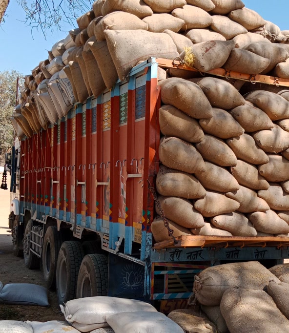 Farm produce loaded for transport to market