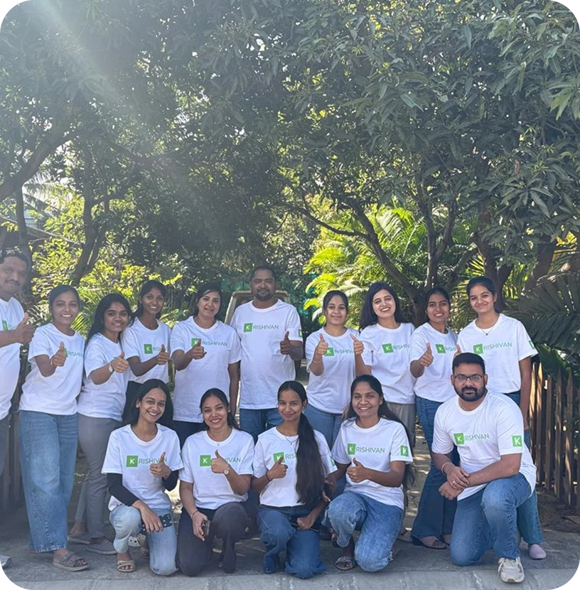 Krishivan team gathered outdoors