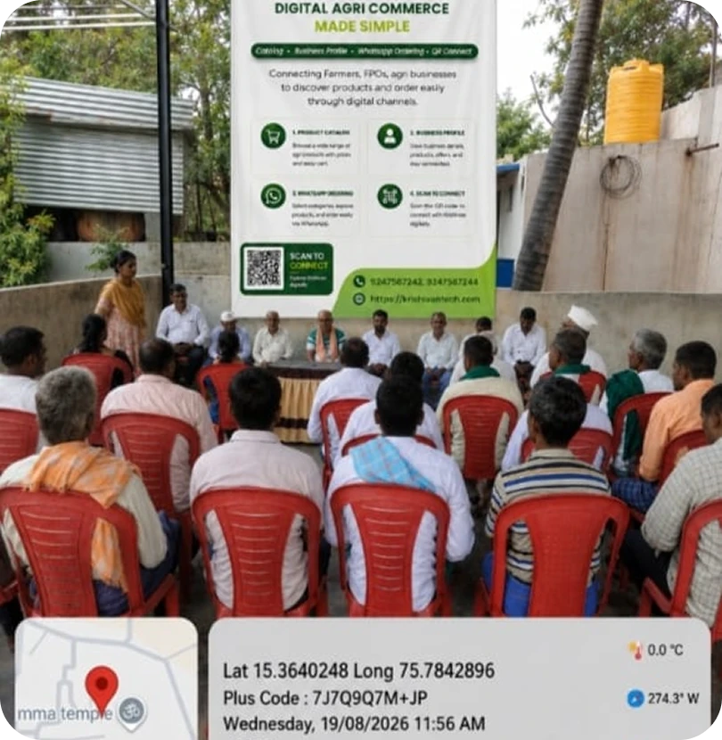 Farmers attending a Krishivan digital agriculture meeting